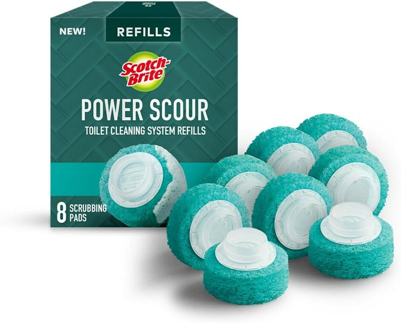 SCOTCH-BRITE Scotch-Brite Power Scour Series 559-PS-RF-6 Disposable Scrubbing Pad, Polyethylene, Teal