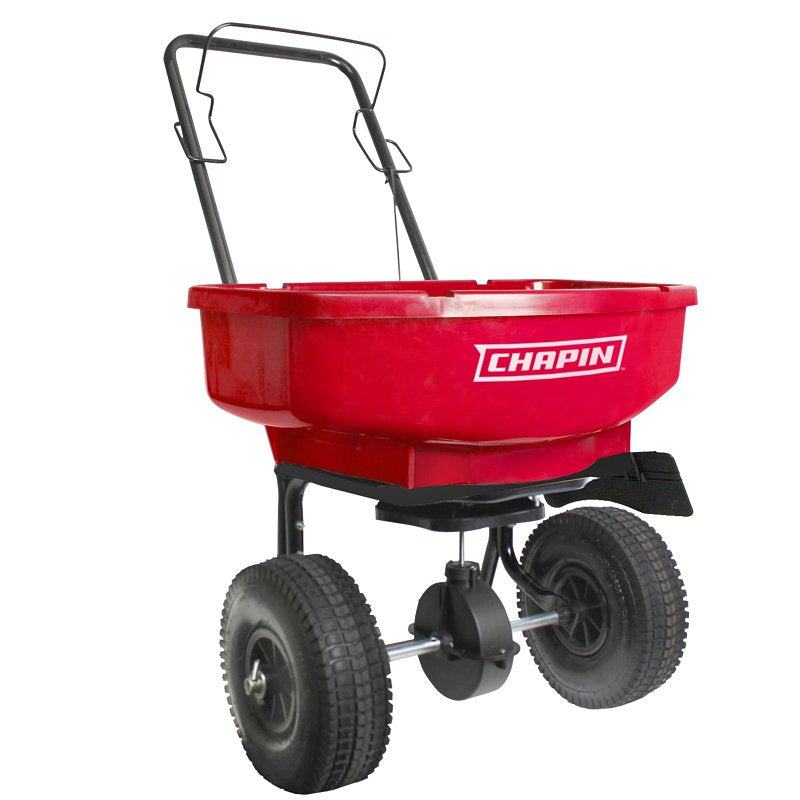 CHAPIN Chapin 81000A Residential Turf Spreader, 80 lb, Steel Frame, Poly Hopper, Pneumatic Wheel