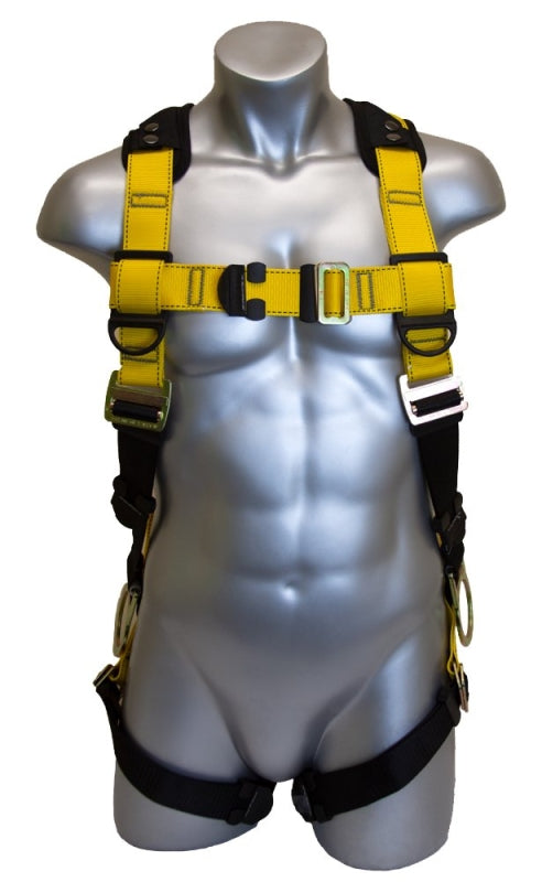 QUALCRAFT INDUSTRIES Guardian Fall Protection 37110 Full Body Harness, XL/2XL, 130 to 420 lb, Polyester Webbing, Pass-Through Chest Buckle AUTOMOTIVE QUALCRAFT INDUSTRIES