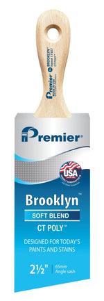 PREMIER PAINT ROLLER Premier Brooklyn 17307 Paint Brush, 2-1/2 in W, Short Sash Brush, 3 in L Bristle, Polyester Bristle PAINT PREMIER PAINT ROLLER