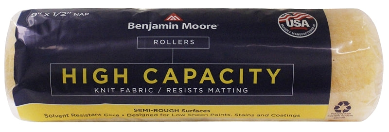 PREMIER PAINT ROLLER Benjamin Moore U66004-018 High-Capacity Roller Cover, 1/2 in Thick Nap, 9 in L PAINT PREMIER PAINT ROLLER
