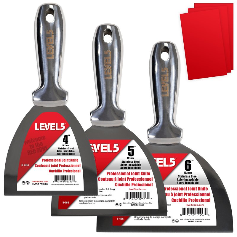 LEVEL 5 TOOLS LLC Level5 5-653 Welded Joint Knife Set, Stainless Steel Blade