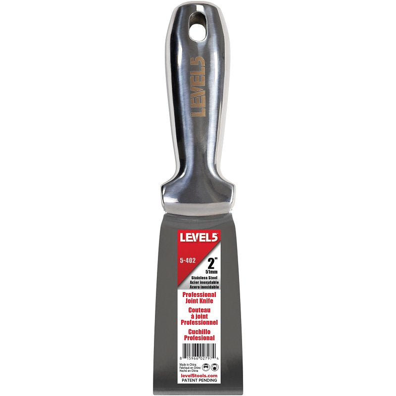 LEVEL 5 TOOLS LLC Level5 5-402 Joint Knife, 2 in W Blade, Stainless Steel Blade, Full-Tang Blade, Comfortable, Curved Handle BUILDING MATERIALS LEVEL 5 TOOLS LLC