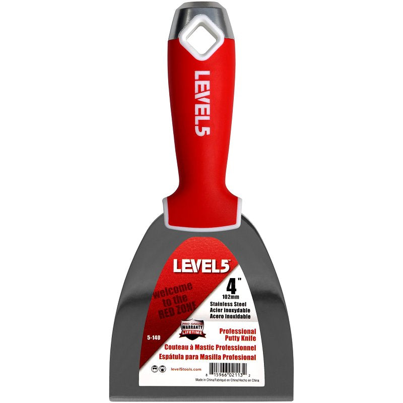 LEVEL 5 TOOLS LLC Level5 5-140 Joint Knife, 4 in W Blade, Stainless Steel Blade, Full-Tang Blade, Comfortable, Soft Grip Handle BUILDING MATERIALS LEVEL 5 TOOLS LLC