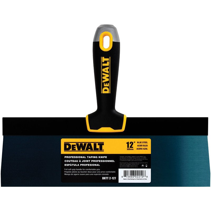LEVEL 5 TOOLS LLC DEWALT DXTT-2-127 Taping Knife, 12 in W Blade, Steel Blade, Precision Ground Blade, Ergonomic, Soft Grip Handle