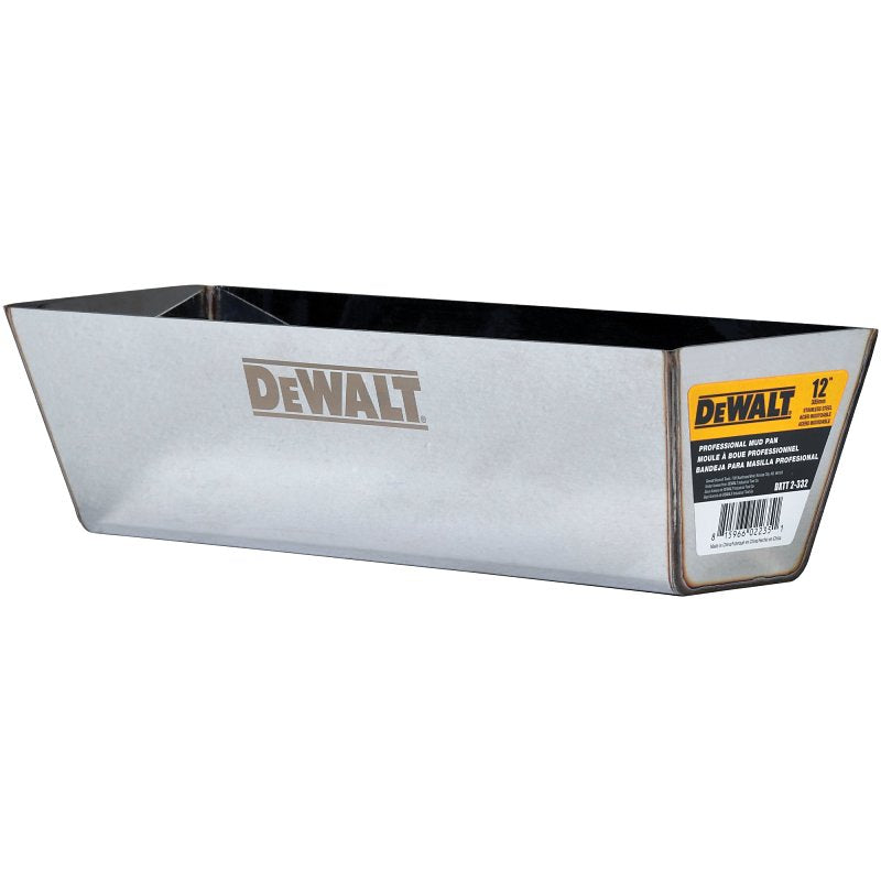 LEVEL 5 TOOLS LLC DEWALT DXTT-2-332 Drywall Mud Pan, Stainless Steel BUILDING MATERIALS LEVEL 5 TOOLS LLC