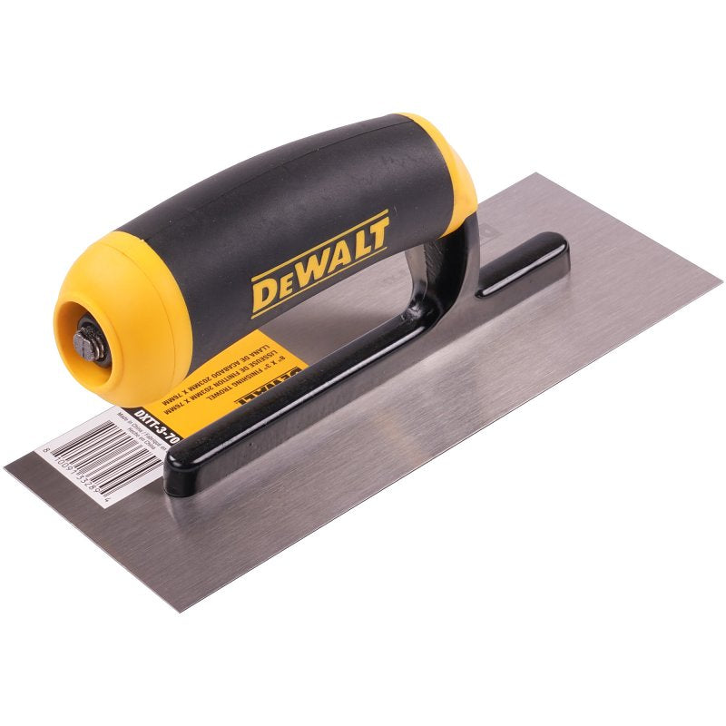 LEVEL 5 TOOLS LLC DEWALT DXTT-3-701 Finishing Trowel, 8 in L Blade, 3 in W Blade, Carbon Steel Blade, Square End, Soft Grip Handle TOOLS LEVEL 5 TOOLS LLC