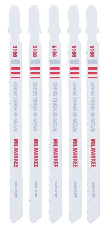MILWAUKEE Milwaukee 48-42-5166 Jig Saw Blade, 9/32 in W, 5-1/4 in L, 24 TPI, Bi-Metal Cutting Edge TOOLS MILWAUKEE