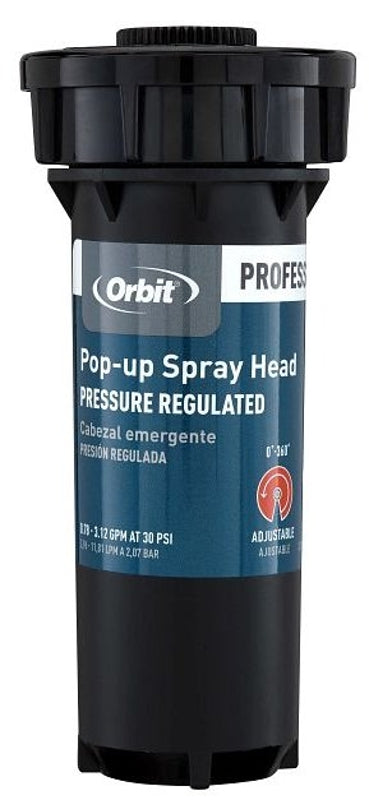 ORBIT IRRIGATION PRODUCTS Orbit 54375 Pop-Up Spray Head Sprinkler, 1/2 in Connection, Female, 3 in H Pop-Up, 10 to 15 ft, Adjustable Nozzle LAWN & GARDEN ORBIT IRRIGATION PRODUCTS