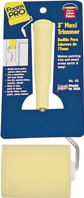FOAMPRO Foampro 43 Maxi Trim Roller, 3/8 in Thick Nap, 3 in L, Foam Cover