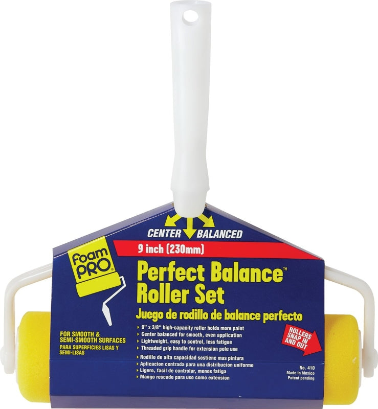 FOAMPRO Foampro 410 Roller Set, 3/8 in Nap, Fabric Foam Cover, 9 in L Roller