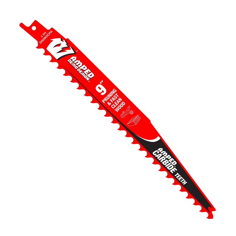 DIABLO Diablo AMPED Demo Demon DS0903CPA Reciprocating Saw Blade, 9 in L, 3 TPI, Carbide Cutting Edge