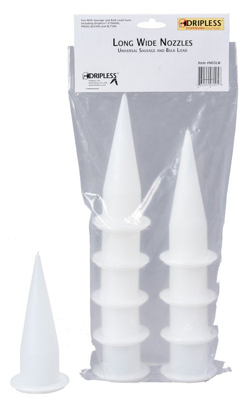 DRIPLESS Dripless N03LW Replacement Nozzle, For: Sausage, Bulk Load Sealant Dispensing Guns PAINT DRIPLESS