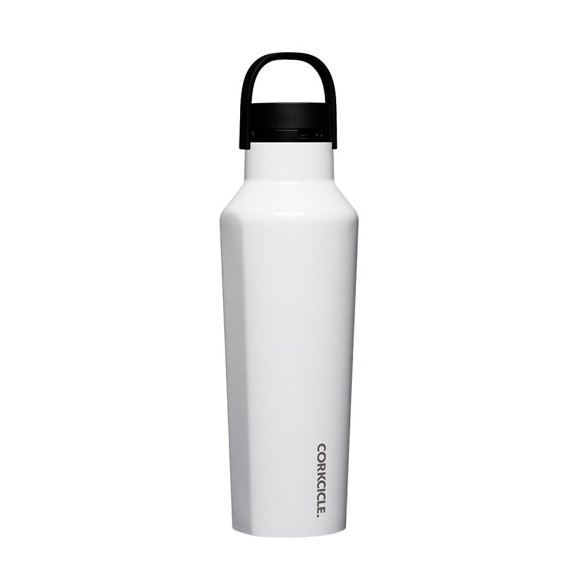 CORKCICLE Corkcicle Classic Sport Canteen Series 2020GW Water Bottle, 20 oz, Stainless Steel/Silicone, Gloss White, Leakproof Lid HOUSEWARES CORKCICLE
