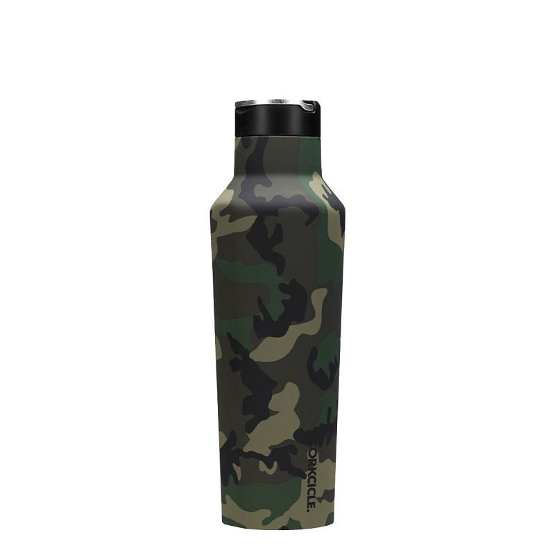 CORKCICLE Corkcicle Classic Sport Canteen Series 2020PWC Water Bottle, 20 oz, Stainless Steel/Silicone, Woodland Camo, Insulated HOUSEWARES CORKCICLE