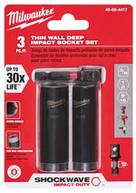 MILWAUKEE Milwaukee SHOCKWAVE Impact Duty 49-66-4417 Deep Well Socket Set, Steel, Black Oxide TOOLS MILWAUKEE
