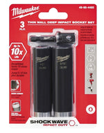 MILWAUKEE Milwaukee SHOCKWAVE Impact Duty 49-66-4485 Deep Well Socket Set, Steel, Black Oxide, Black