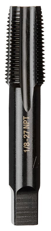 MILWAUKEE Milwaukee 49-57-5189 Straight Flute Plug Tap, 1/8-27 Thread, NPT Thread, 3/4 in L Thread, 4-Flute, HCS TOOLS MILWAUKEE