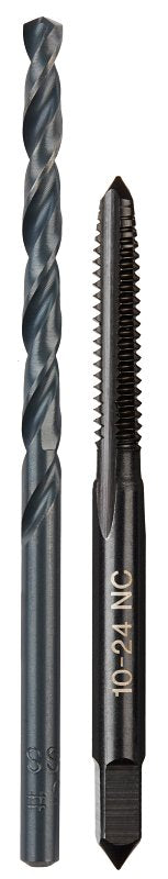 MILWAUKEE Milwaukee 49-57-5525 Drill and Tap Bit, HCS, Black Oxide, Specifications: #10-24 NC Straight Flute Plug Tap, #25 Drill TOOLS MILWAUKEE