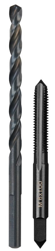 MILWAUKEE Milwaukee 49-57-5536 Drill and Tap Bit, HCS, Black Oxide, Specifications: M6x1 Straight Flute Plug Tap, #9 Drill