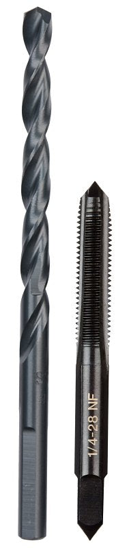 MILWAUKEE Milwaukee 49-57-5538 Drill and Tap Bit, HCS, Black Oxide, Specifications: 1/4-28 NF Straight Flute Plug Tap, #3 Drill