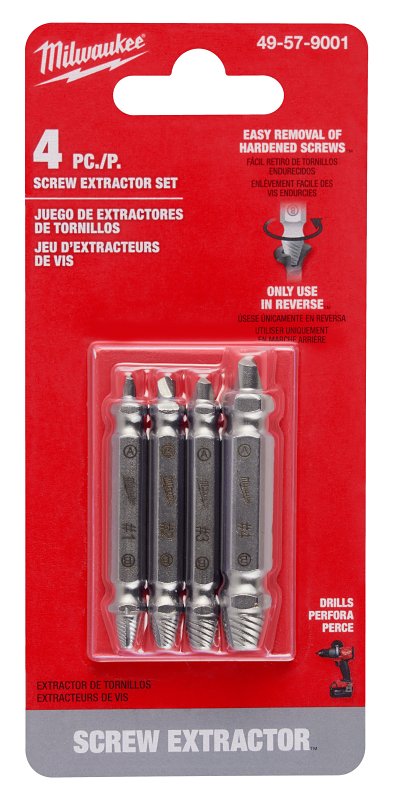 MILWAUKEE Milwaukee 49-57-9001 Screw Extractor Set, 4 -Piece, HCS