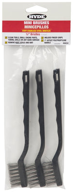 HYDE Hyde 46650 Mini Brush, 1/2 in L Trim, Stainless Steel Bristle, 10 in OAL