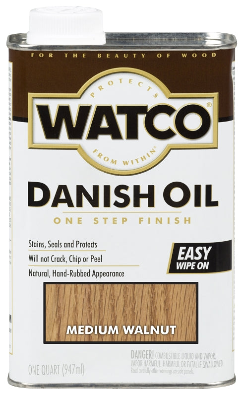 WATCO Watco A65941 Danish Oil, Medium Walnut, Liquid, 1 qt, Can