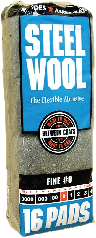 HOMAX Homax 106603-06 Steel Wool, #0 Grit, Fine, Gray PAINT HOMAX
