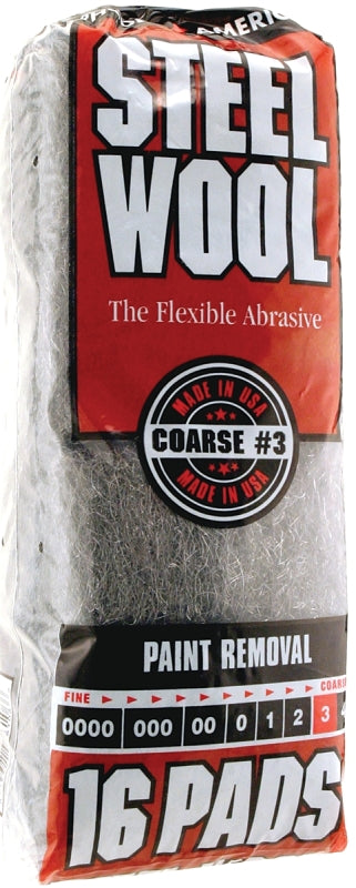 HOMAX Homax 106606-06 Steel Wool, #3 Grit, Coarse, Gray PAINT HOMAX