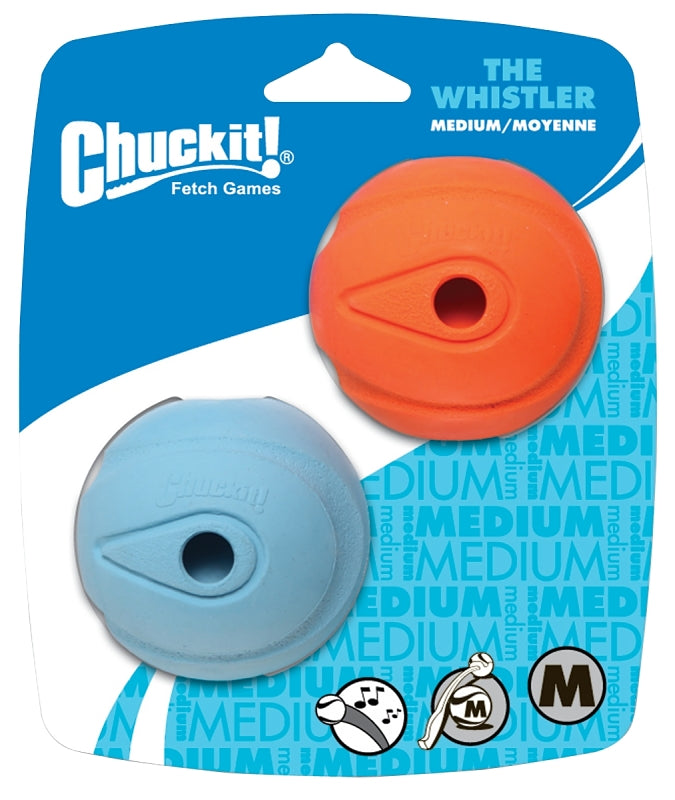 CHUCK-IT Chuckit! 20220 Dog Toy, M, Natural Rubber, Blue/Orange