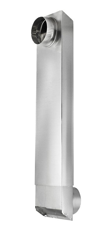 LAMBRO Lambro 3006 Dryer Vent Duct, 2 in W, 6 in H, 90 deg Angle, Aluminum, 1/PK