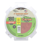 GATOR Gator 4348 Sanding Disc, 5 in Dia, 180 Grit, Extra Fine, Aluminum Oxide Abrasive, Fiber Backing, 50/PK TOOLS GATOR