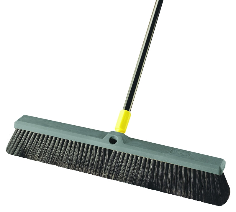 QUICKIE Quickie 00533 Push Broom, 24 in Sweep Face, Polypropylene Bristle, Steel Handle