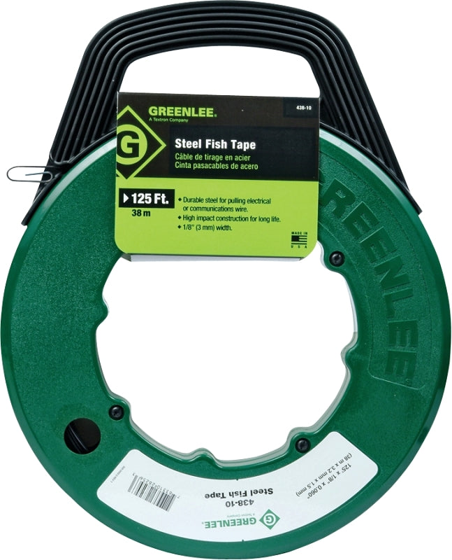 GREENLEE Greenlee MagnumPRO Series FTS438-125BP Fish Tape, 1/8 in Tape, 125 ft L Tape, Steel Tape AUTOMOTIVE GREENLEE
