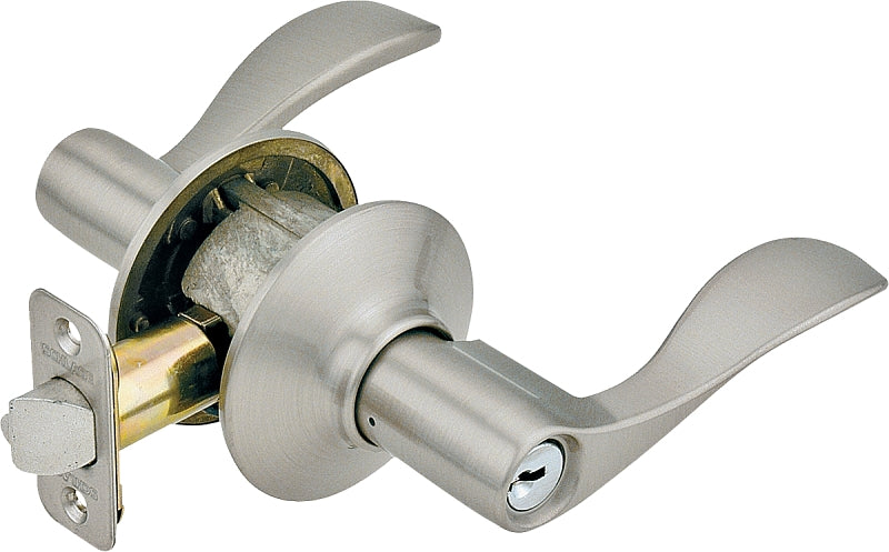 SCHLAGE LOCK Schlage Accent Series F51A ACC 619 Entry Lever, Mechanical Lock, Satin Nickel, Metal, Residential, 2 Grade HARDWARE & FARM SUPPLIES SCHLAGE LOCK