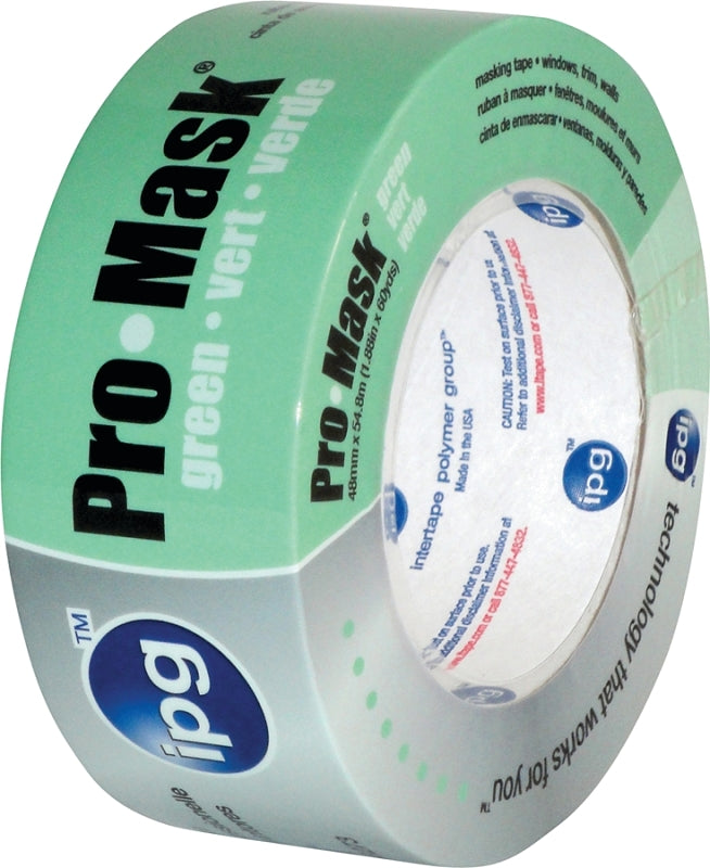 INTERTAPE POLYMER IPG 5804-1.5 Masking Tape, 60 yd L, 1.4 in W, 5.9 mil Thick, Crepe Paper/Synthetic Rubber Backing, Light Green PAINT INTERTAPE POLYMER
