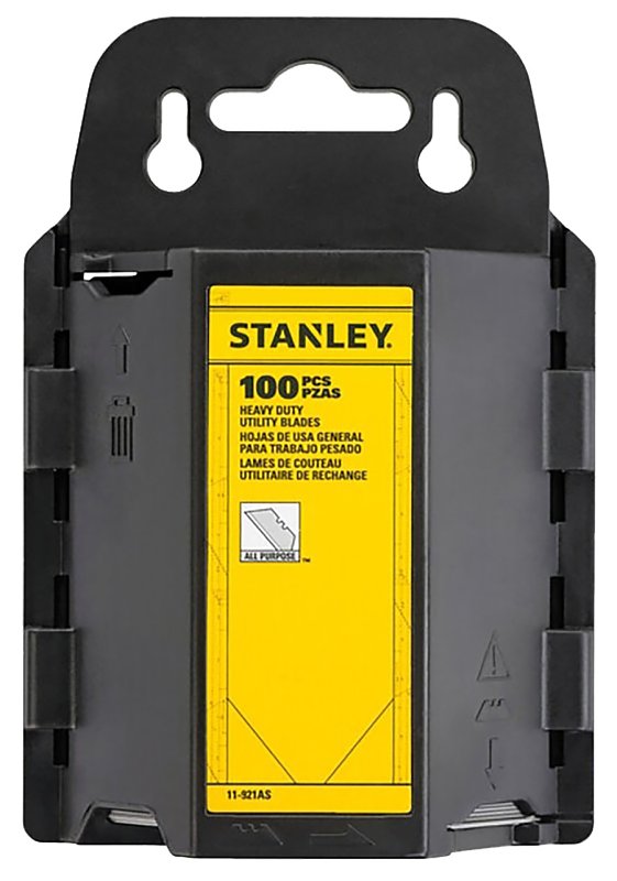 STANLEY STANLEY 11-921A Utility Blade, 2-7/16 in L, HCS, 2-Point, 100/PK TOOLS STANLEY