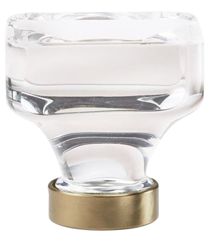 AMEROCK Amerock Glacio Series BP36653CBBZ Cabinet Knob, 1-5/16 in Projection, Glass/Zinc, Clear/Golden Champagne