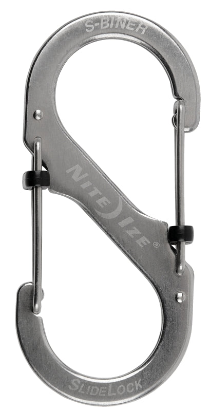 NITE IZE Nite Ize LSB4-11-R3 Key Carabiner, 1.6 in OAL, Stainless Steel, Stainless Steel HARDWARE & FARM SUPPLIES NITE IZE