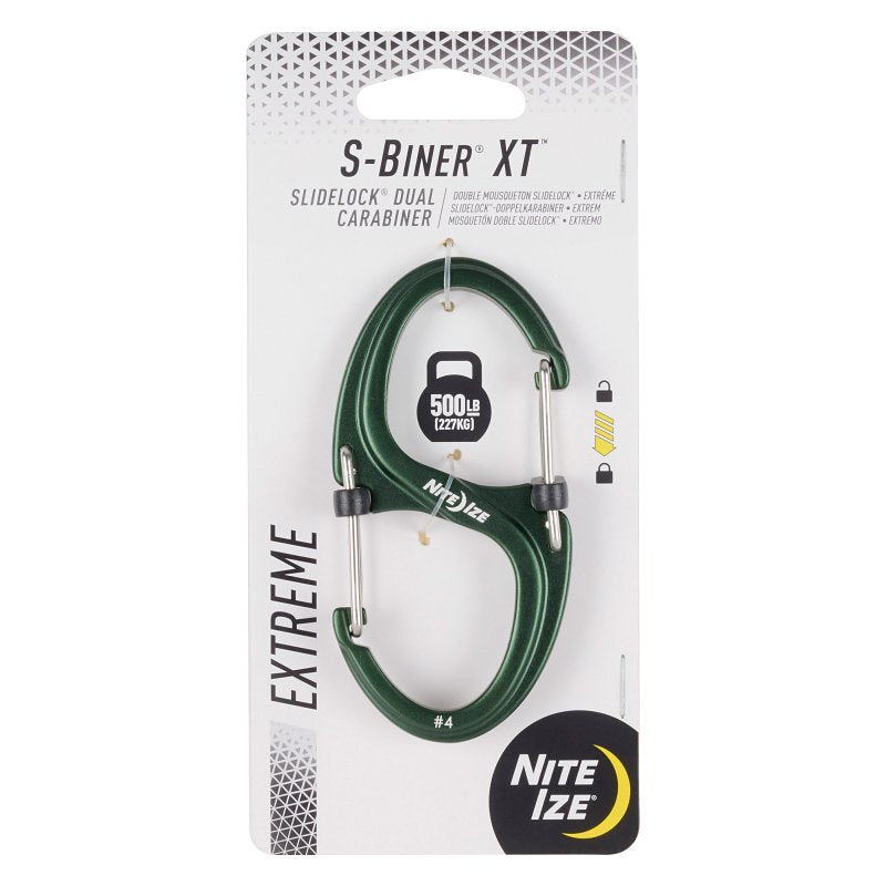 NITE IZE DUAL CARABINER AL FRT GRN NO4