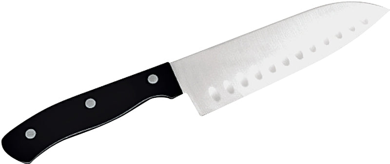 CHEF CRAFT Chef Craft Select Series 21671 Santoku Knife, 6-1/2 in L Blade, Stainless Steel Blade, POM Handle, Black Handle