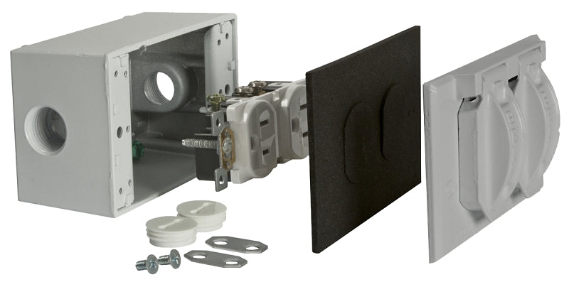 HUBBELL ELECTRICAL PRODUCTS RECEPTACLE/CVR DPLX KIT GRY 1G ELECTRICAL HUBBELL ELECTRICAL PRODUCTS   