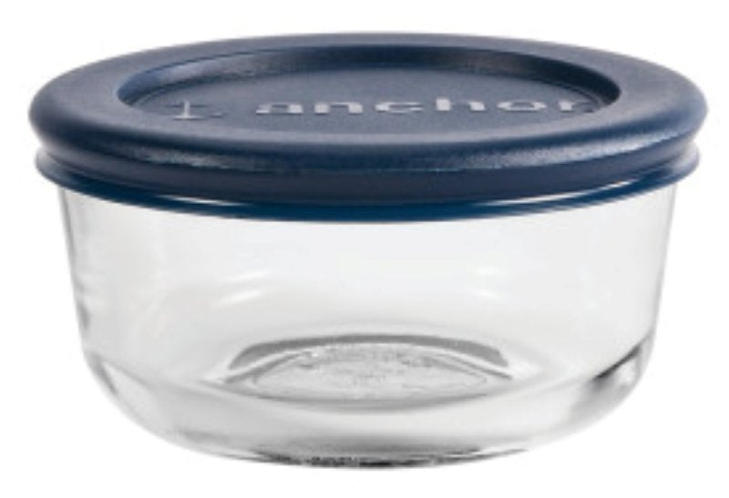 ANCHOR HOCKING Anchor Hocking 85905L20 Kitchen Food Storage with Lid, 1 Cup, Glass, Clear, 4 in Dia, 2 in H HOUSEWARES ANCHOR HOCKING