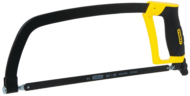 STANLEY STANLEY STHT20139L Hacksaw, 12 in L Blade, 24 TPI, Steel Blade, 4-3/8 in D Throat, Metal Frame, Ergonomic Handle TOOLS STANLEY