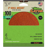 GATOR Gator 3001GA Sanding Disc, 5 in Dia, 100 Grit, Aluminum Oxide Abrasive, Paper Backing