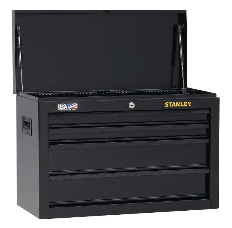 STANLEY STANLEY STST22643BK Tool Chest, 3663 cu-in, 26 in OAW, 17-1/2 in OAH, 12 in OAD, Steel, Black, 4-Drawer TOOLS STANLEY