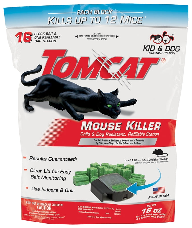 TOMCAT Tomcat 0372110 Refillable Mouse Killer Bait Station LAWN & GARDEN TOMCAT