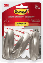 COMMAND Designer Hook Brshd Nic Medium HARDWARE & FARM SUPPLIES COMMAND