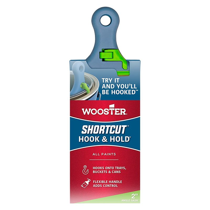 WOOSTER BRUSH Wooster H3221-2 Paint Brush with Swivel Hook, Angle Brush, Polyester Bristle, Hook and Hold, Shortcut Handle